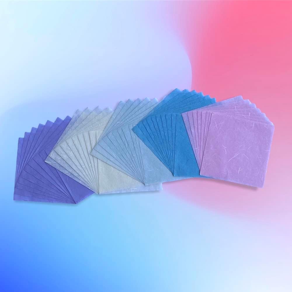 50 Sheets 6 x 6 Inches Natural Fiber Mulberry paper Sheets Square Origami Paper Arts Folding Craft, Decoration Paper, Square Folding Paper for DIY Crafts (Pastel Color, 6x6 Inch)