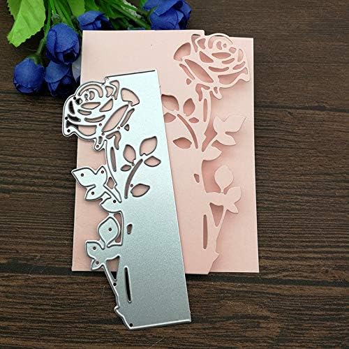 Lapoo Flowers Metal Cutting Die for Scrapbooking - Durable, Cut Stencils for DIY Scrapbook Photo Album Decorative Paper Card, Card Making Supplies, Embossing (Rose Flower 4.6 x 1.9 in)