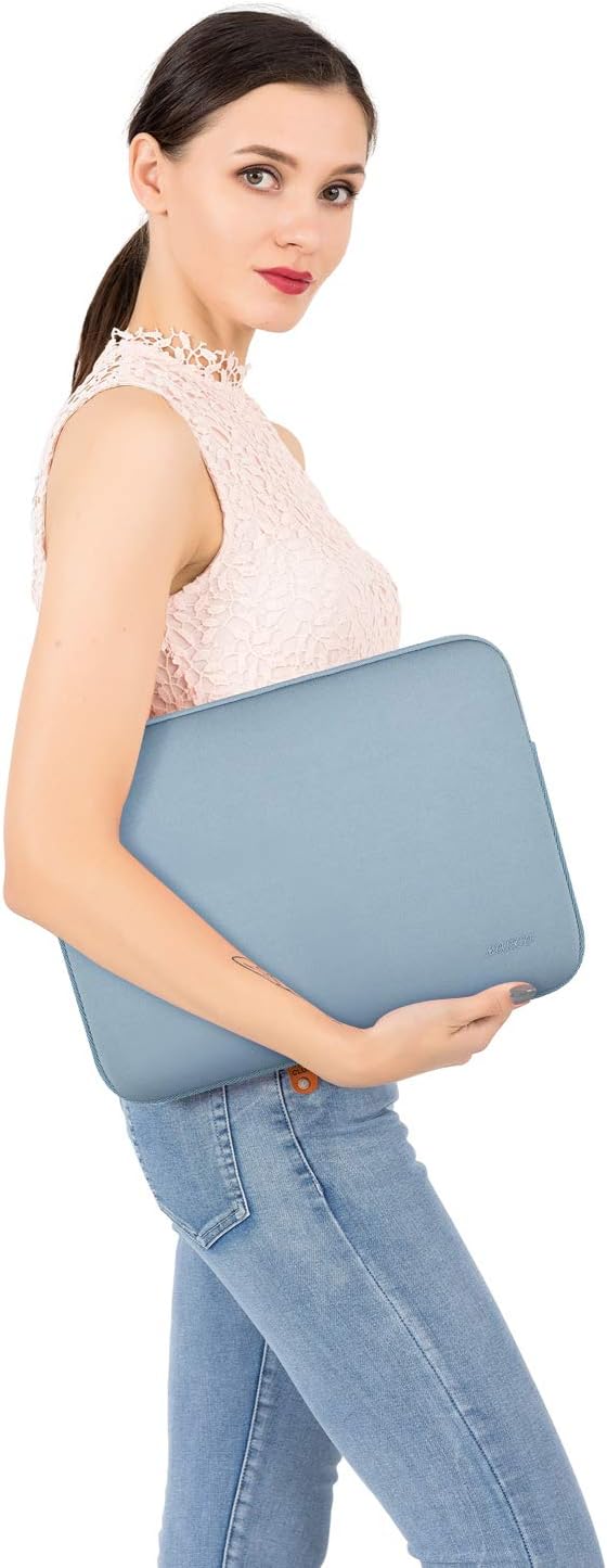 MOSISO Laptop Case 13.3 inch, 13-13.3 inch Laptop Sleeve Bag Compatible with MacBook Air/Pro 13/Pro 14 M5 M4 M3 M2 M1, HP Dell ASUS Lenovo, Neoprene Computer Sleeve Bag with Small Case, Airy Blue
