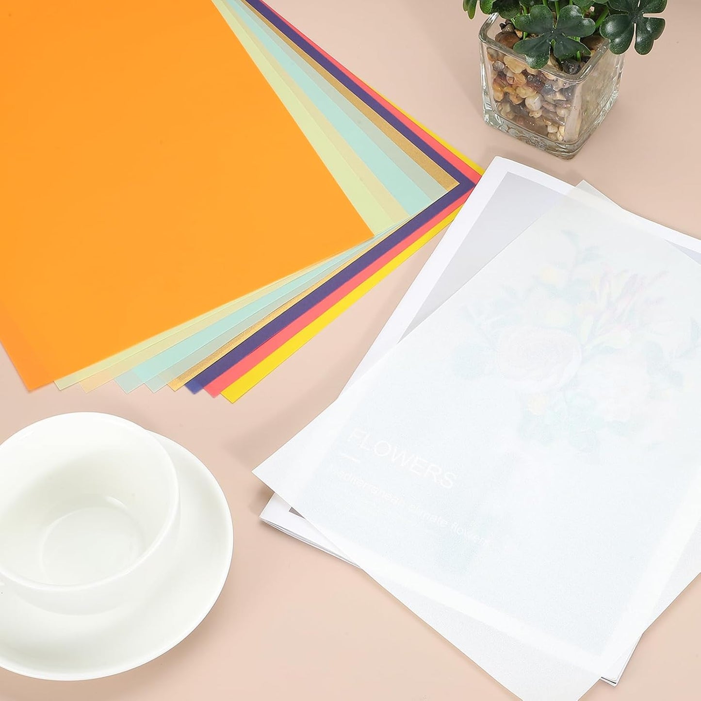 PATIKIL 60 Sheets Vellum Paper 4.25x5.5, Vellum Paper Printable Translucent Paper 100GSM Colored for Invitations Laser Inkjet Printing Card Making Crafting Wedding Tracing, Pink Green Blue