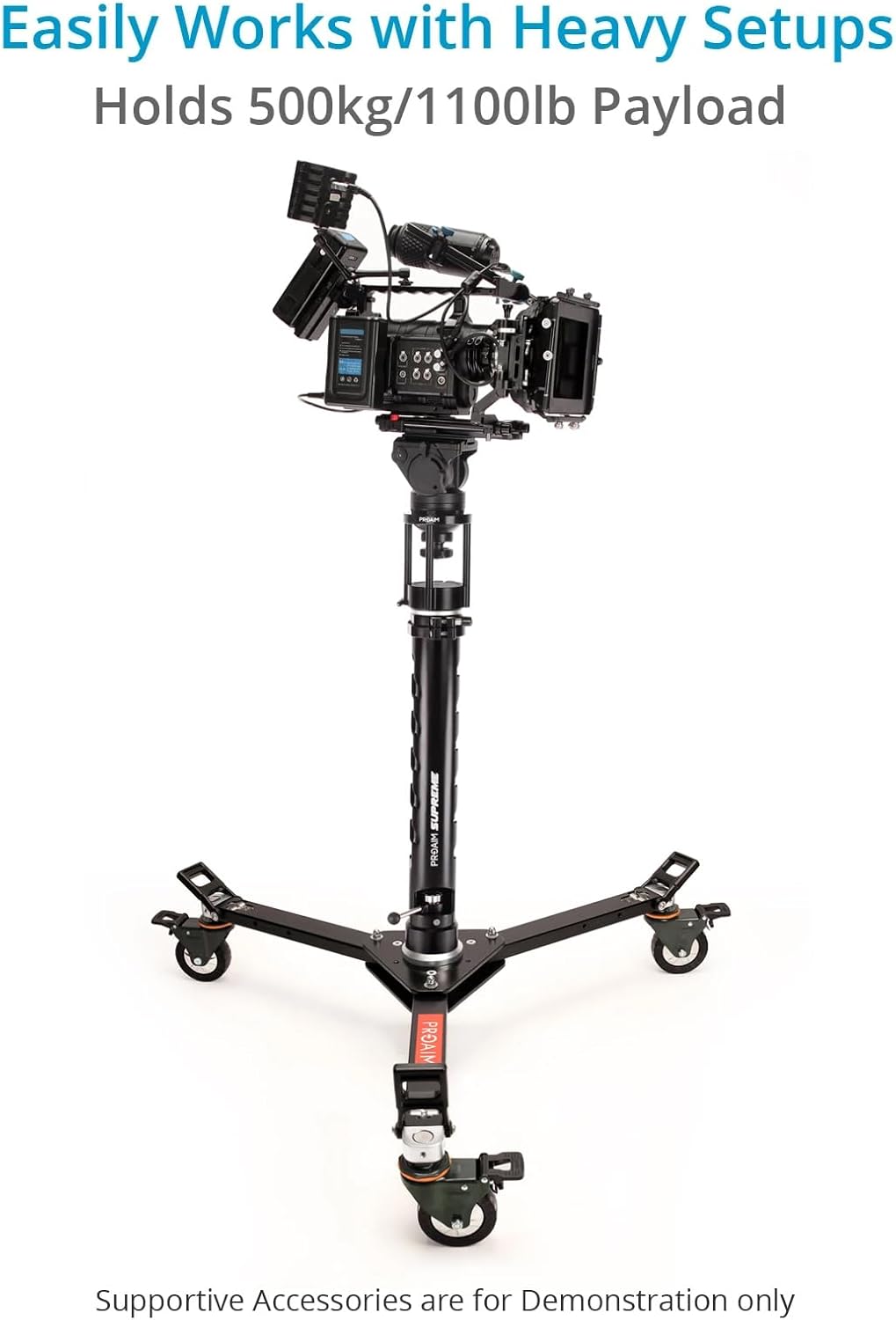 PROAIM Lineo Portable Video Camera Floor Dolly. Heavy-Duty Professional Studio Dolly. Payload up to 500kg/1100lb (P-PRT-D)