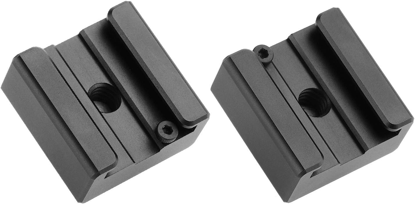 Updated Anwenk Flash Cold Shoe Mount Adapter Flash Shoe Mount Flash Stand Adapter with 1/4"-20 Tripod Screw Thread for Camera Flash Nikon Canon Olympus Panasonic Speedlite Flash, 2Pack