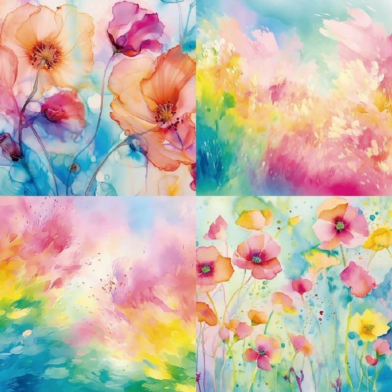 Vintage Scrapbook Paper Pad Floral Patterned Paper 6×6,24 Sheets Single-Sided Flower Scrapbooking CardStock Papers Pad for Holiday Cardmaking DIY Origami Decorative Craft Papers.