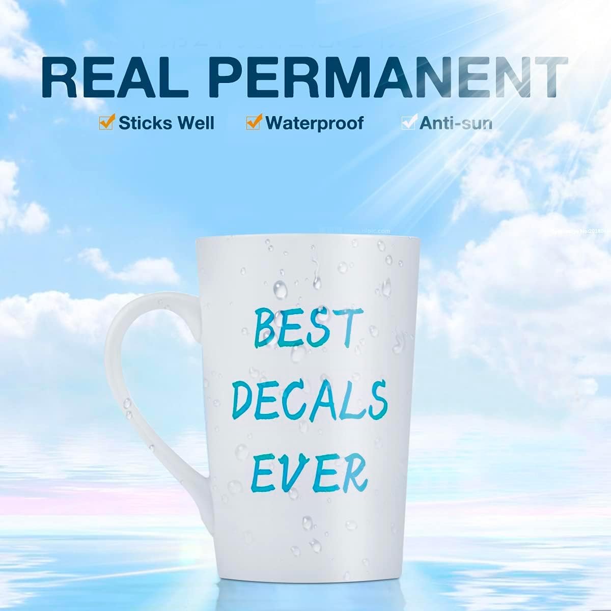 HTVRONT Light Blue Permanent Vinyl, 12" x 40 FT Adhesive Permanent Vinyl Roll for All Cutting Machine, Silhouette, Cameo Cutters, Signs, Scrapbooking, Craft, Die Cutters (Glossy Light Blue)