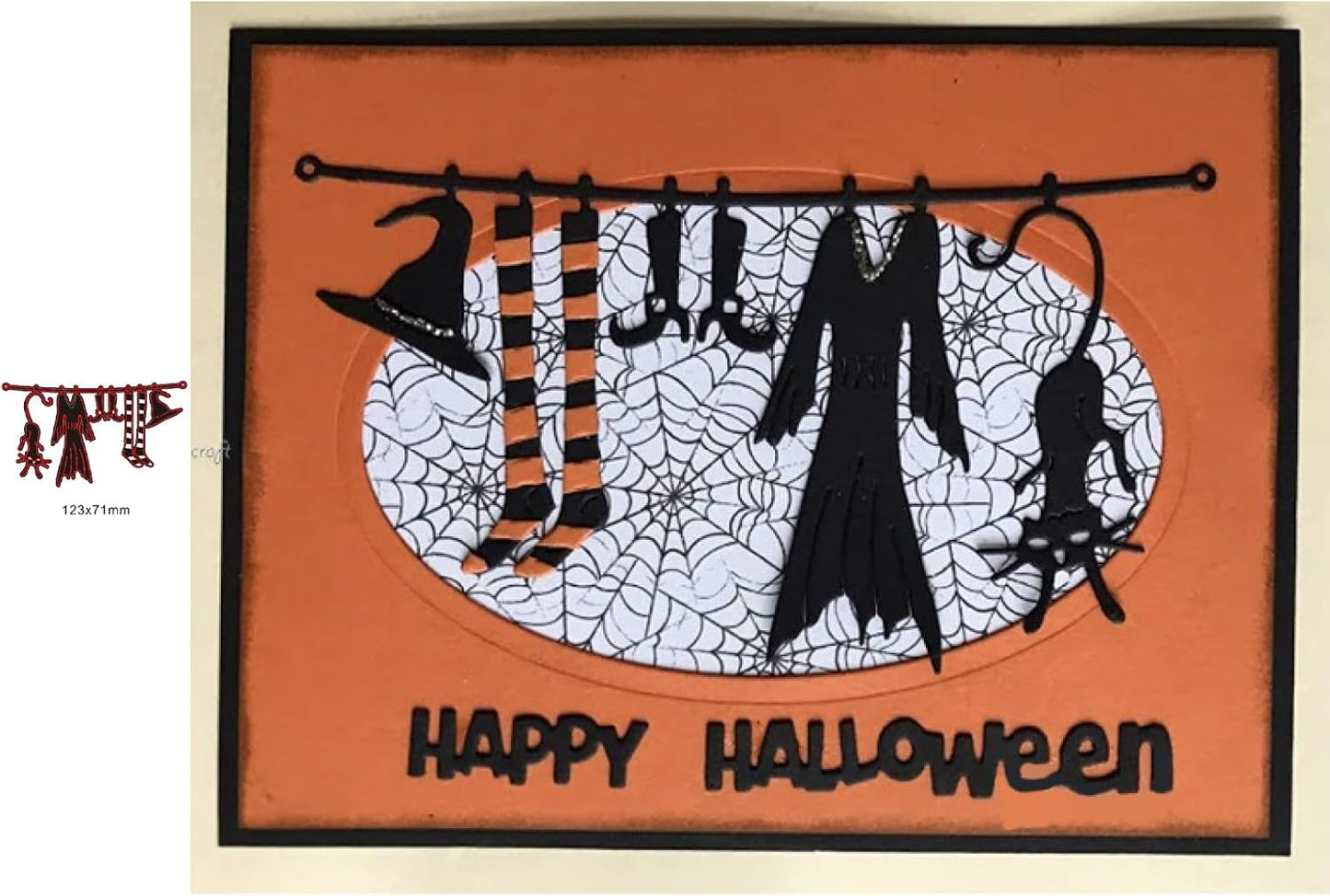 Lapoo Festivals Metal Cutting Die for Scrapbooking - Durable, Cut Stencils for DIY Scrapbook Photo Album Decorative Paper Card, Card Making Supplies, Embossing (Witch B 4.8 x 2.7 in)