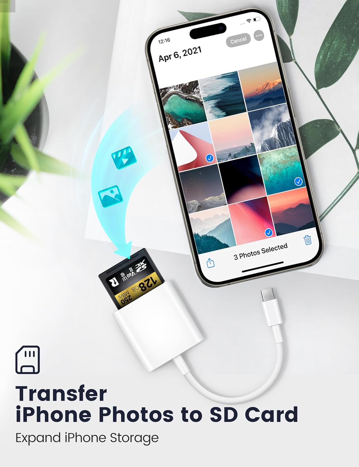 Trail Camera USB C SD Card Reader, ChiaoPio 2 in 1 USB-C to Memory Card Adapter with SD MicroSD Dual-Slot Compatible with iPhone 15 iPad Mac MacBook Pro/Air/Mini Samsung Android Laptop