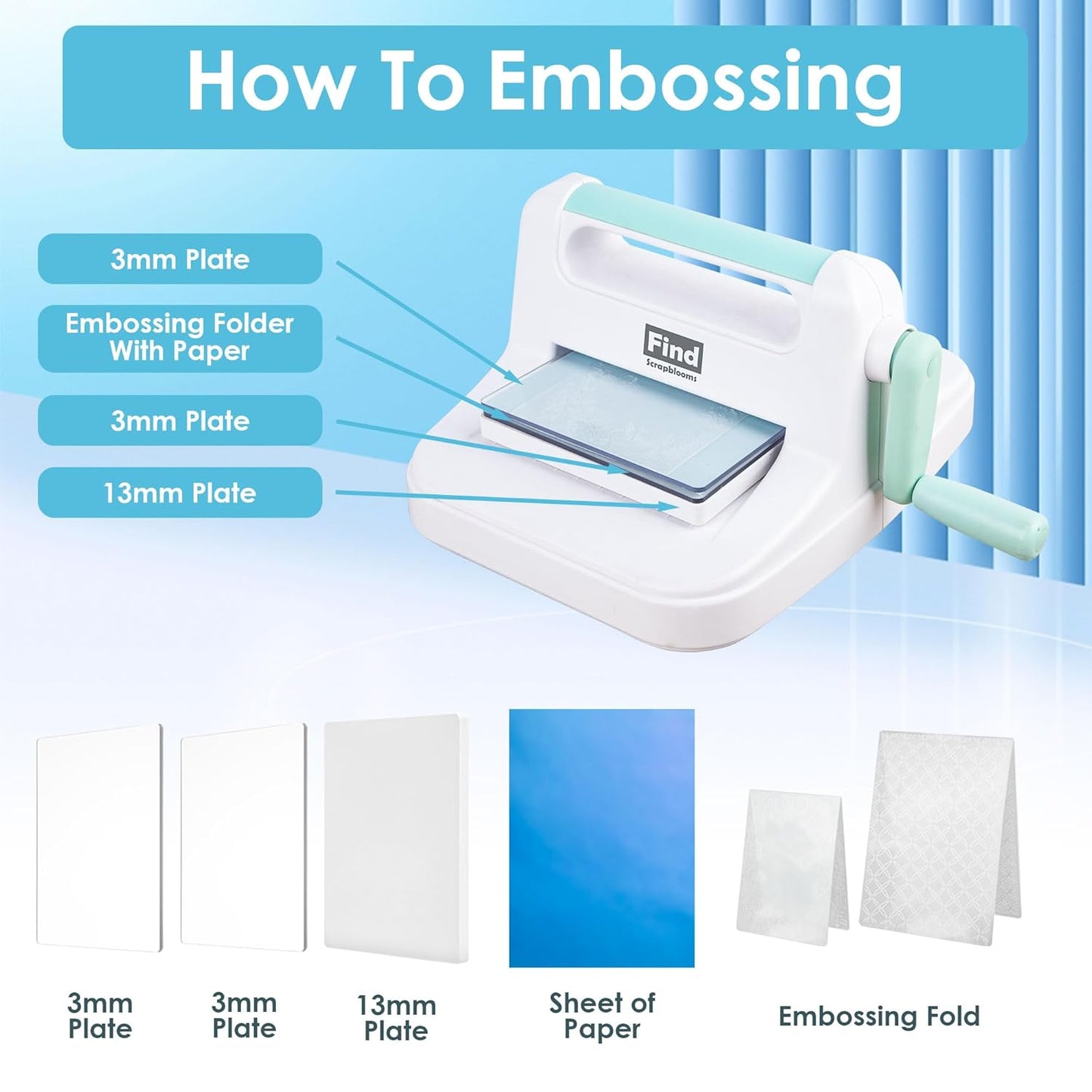 Manual Die Cutting Machine,Embossing Machine for Card Making Crafting, 6" Openning(Gift Box)