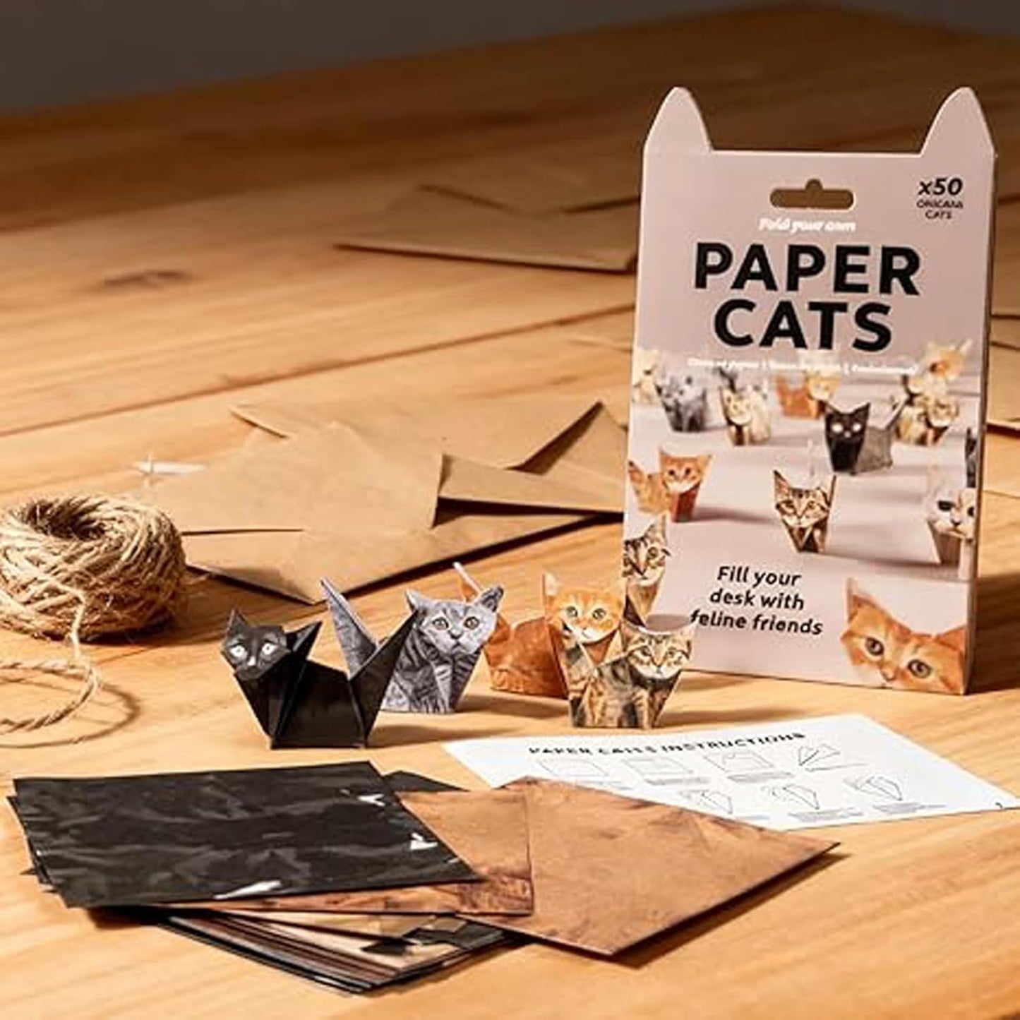 DIY Origami Paper Cats - 50 Sheets DIY Origami Paper to Fold Cute Cat Figures, Fun Craft Activity for Adults & Kids, Desk Decoration & Gift for Cat Lovers(cat)
