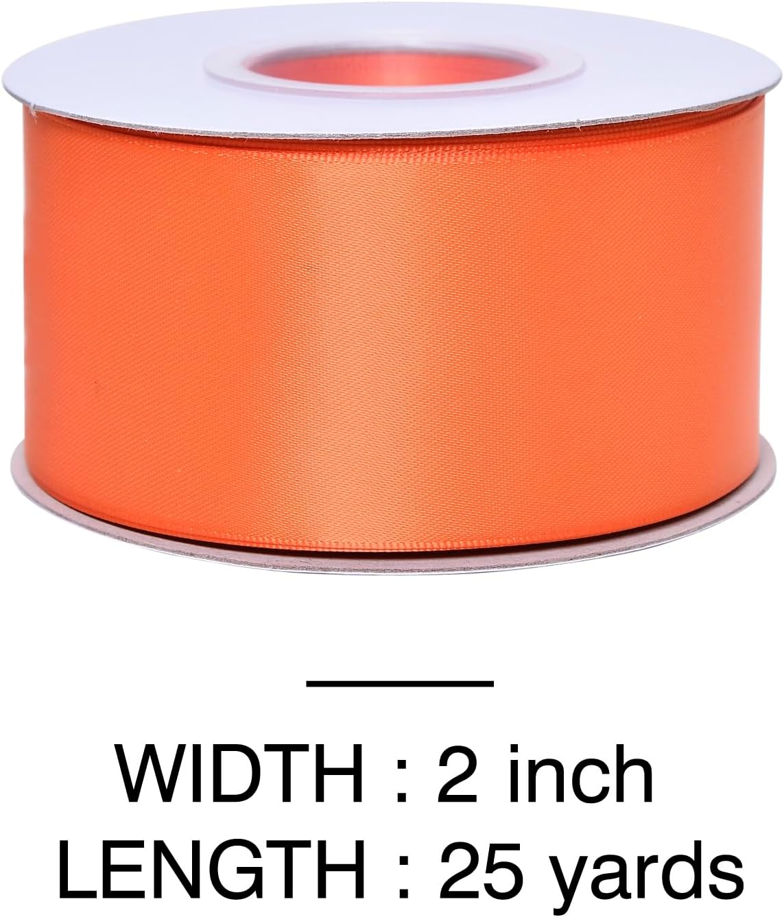 YAMA Orange Double Faced Satin Ribbon, 2 Inch 25 Yards, Great for Crafts Bows Flower Bouquet Wedding Home Decor Gift Wrapping