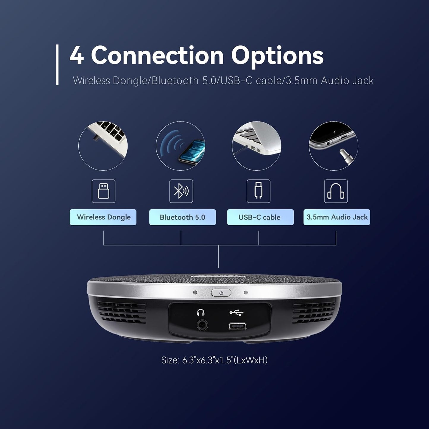 TONGVEO 4K Conference Room Camera System, AI Auto-Tracking PTZ Camera 5X Digital Zoom with Speakerphone Set 120° Wide-Angle USB3.0 for Zoom YouTube Teams OBS and More