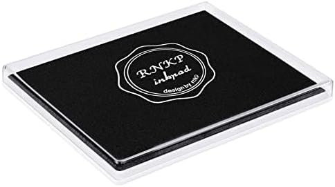 RNKP Large Black Ink pad,5 x 4 in Craft Ink pad Suitable for Rubber Stamps, Paper, Wood, Fabric, Scrapbooking, Children's Non-Toxic Finger Stamp pad (Black)