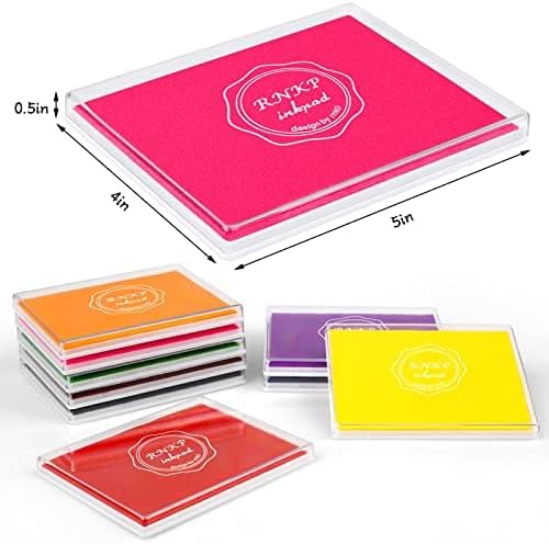 RNKP Large Pink Ink pad, Craft Ink pad Suitable for Rubber Stamps, Paper, Wood, Fabric, Scrapbooking, Children's Non-Toxic Finger Print pad (Pink)…