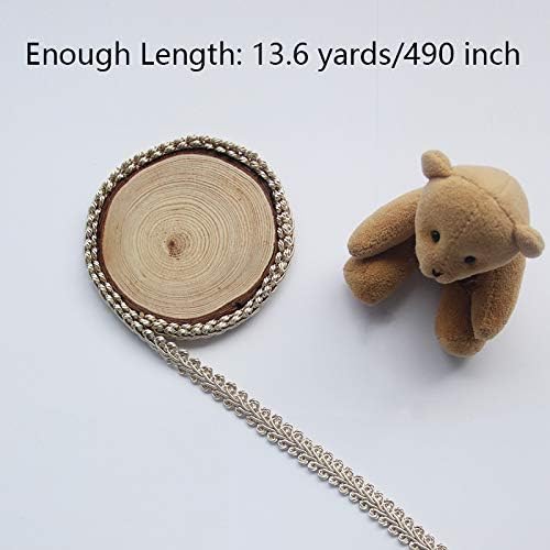 BEL AVENIR Braid Trim 1/2 inch 13.6 Yards French Gimp Basic Sewing Polyester DIY Crafts Costume Home Decorative (Beige)
