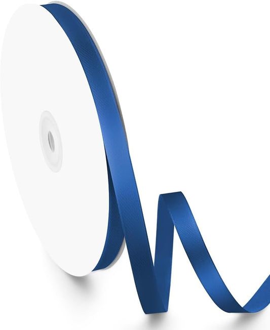 3/8" Width x 100 Yards Satin Ribbon, Small Navy Blue Ribbon Perfect for DIY Craft, Bows, Gift Wrapping, Flower Bouquet, Valentine's Day, Christmas and Party Decoration