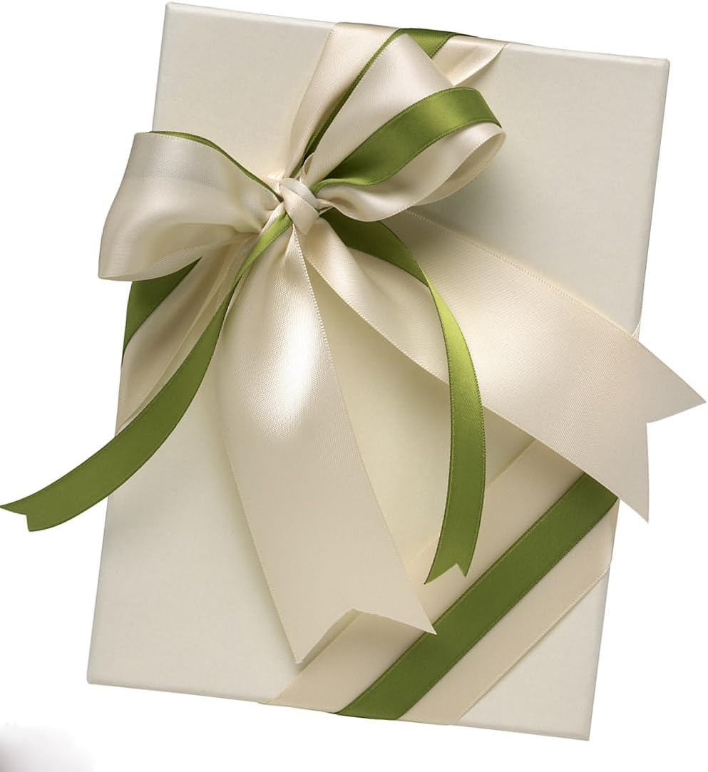 5/8" Width x 100 Yards Satin Ribbon, Ivory Ribbon Perfect for DIY Craft, Bows, Gift Wrapping, Flower Bouquet, Valentine's Day, Christmas and Party Decoration