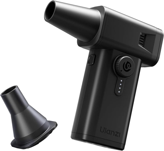 ULANZI AD02 Storm Electric Air Duster V2, 13W High-Speed Compressed Air Duster, 12.5W Fast Charge, Variable Speed, with 200-Mesh Filter & LED Light, Portable Mini Dust Blower for Camer Cleaning