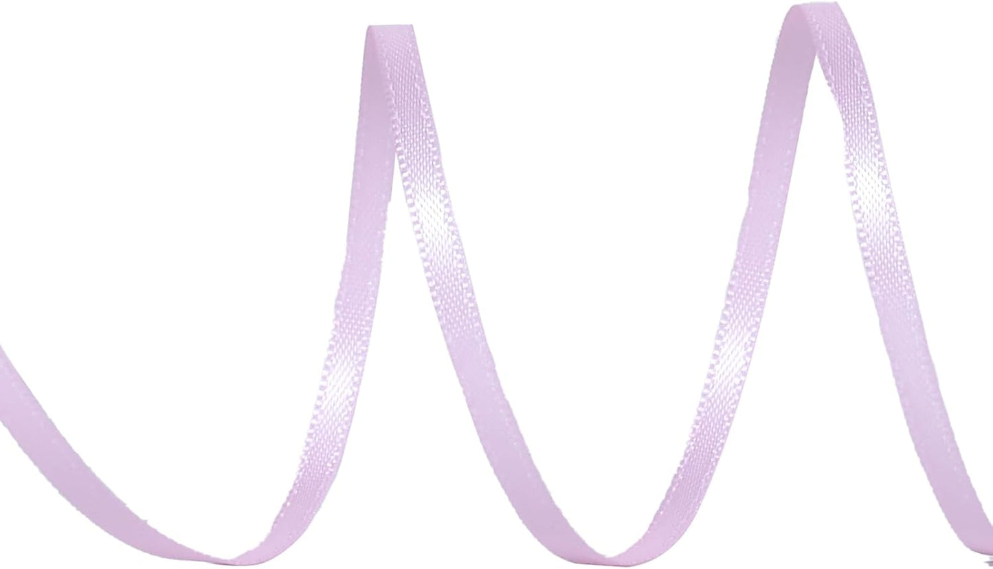 YAMA Light Pink Double Faced Satin Ribbo 1/8 Inch 100 Yards Baby Pink Thin Ribbon for Gift Wrapping Crafts Bows Wedding Party Decoration