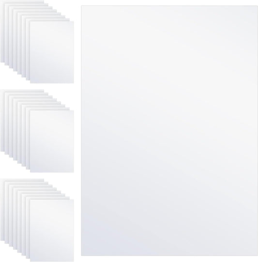 Outus 24 Sheets Holographic Sticker Paper Holographic Laminate Sheets Transparent Overlay Lamination Sticker Self Adhesive Vinyl Film A4 Size, 8.25 x 11.7 Inches (Transparent Patternless)