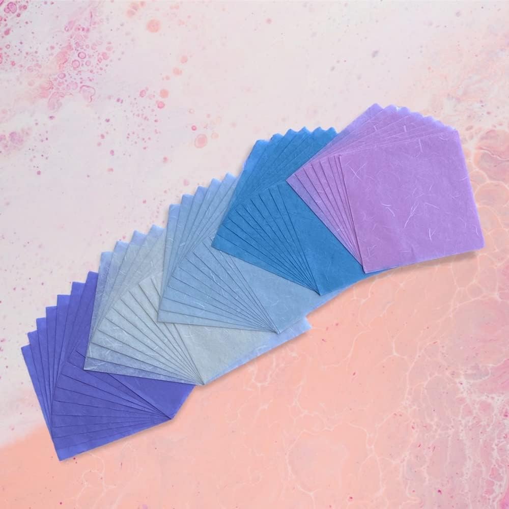 50 Sheets 6 x 6 Inches Natural Fiber Mulberry paper Sheets Square Origami Paper Arts Folding Craft, Decoration Paper, Square Folding Paper for DIY Crafts (Pastel Color, 6x6 Inch)