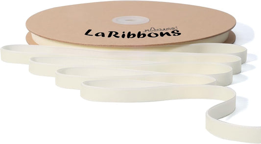 LaRibbons Thin Velvet Ribbon 3/8 Inch x 25 Yards, Cream Ivory Velvet Ribbon for Christmas Tree, Gift Wrapping, Wreath Bow, Outdoor Decoration