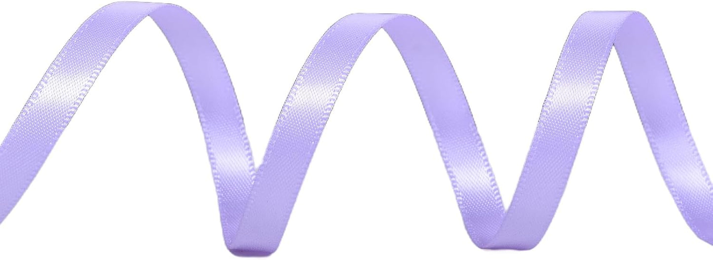 YAMA Light Purple Double Faced Satin Ribbon 1/4 Inch 25 Yards Lilac Ribbon for Gift Wrapping Crafts Hair Bows Wedding Party Decoration