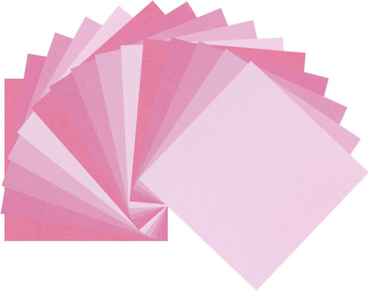 DMiotech 50 Sheets 6x6 Inch Origami Paper Large, 7 Colors Pink Square Origami Paper Easy Fold Double Sided Colored Paper for DIY Arts and Crafts