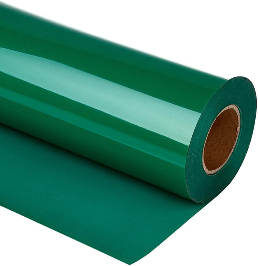 Guangyintong Heat Transfer Vinyl Rolls, 12" x 12ft Matte Green HTV for T-Shirts, All Cutter Machines, Easy Cut & Weed