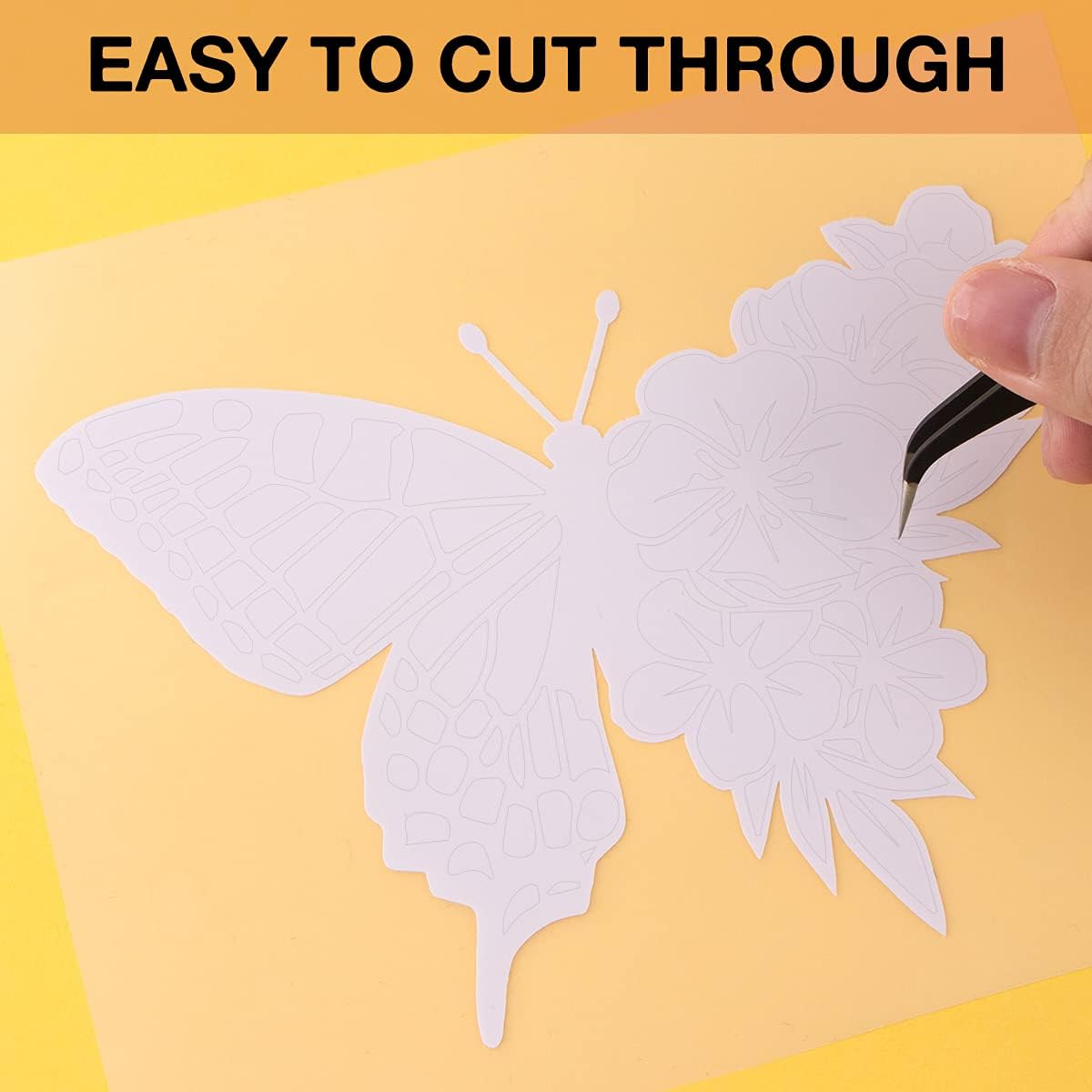 HTVRONT White Permanent Vinyl, 12" x 40 FT White Adhesive Vinyl Roll Compatible with Cricut Cutting Machine, Silhouette, Cameo Cutters, Signs, Scrapbooking, Craft, Die Cutters (Glossy White)