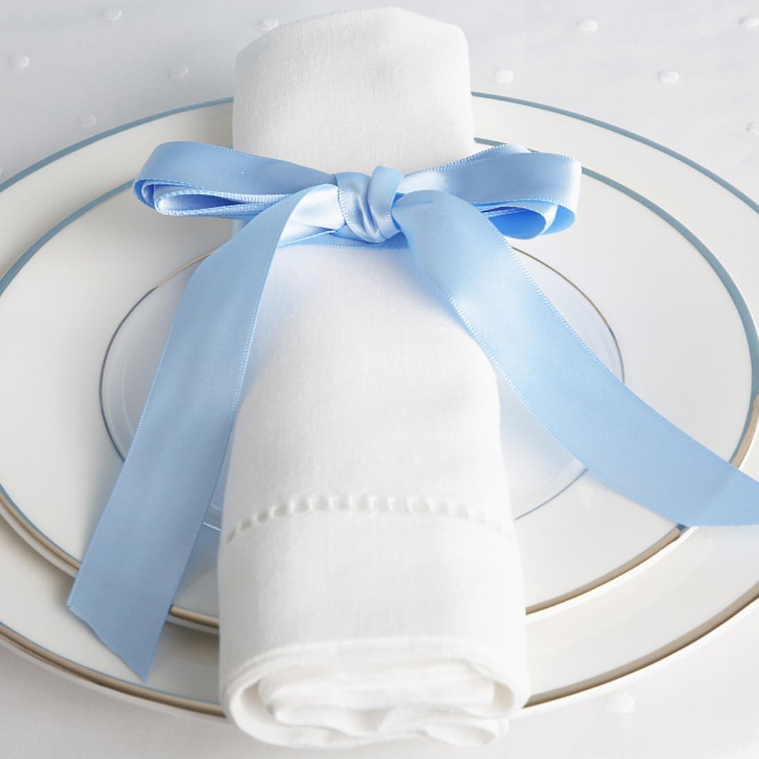 3/8" Width x 100 Yards Satin Ribbon, Small Light Blue Ribbon Perfect for DIY Craft, Bows, Gift Wrapping, Flower Bouquet, Valentine's Day, Christmas and Party Decoration