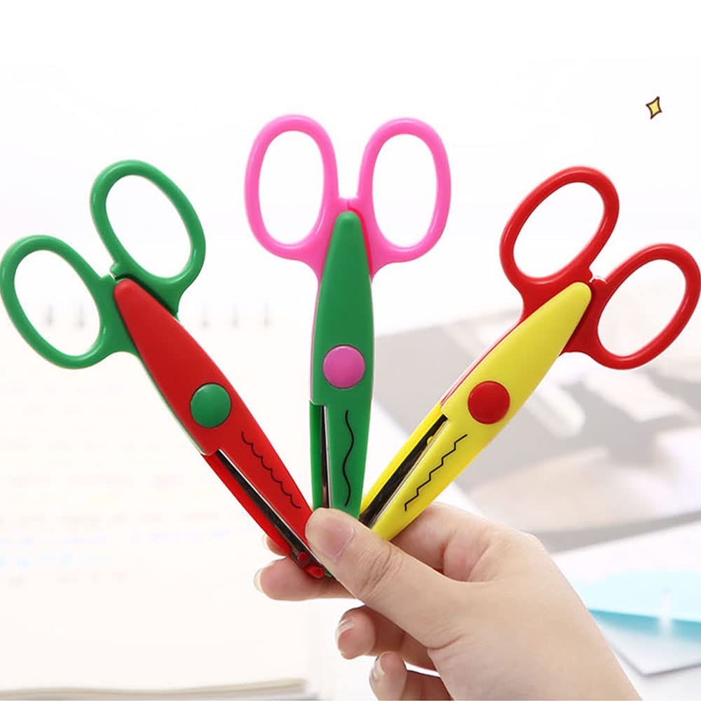 Scrapbook Paper Punch and Decorative Scissors, Qtopun 6 Pcs Creative Scissors and 12 Pcs Craft Punch Wave Lace Edge Cutters Paper Hole Punchers for Crafts, DIY Photo, Set of 18