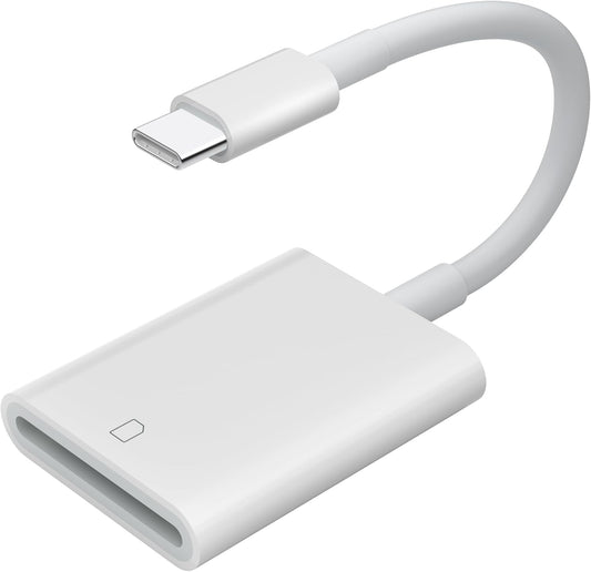 USB C SD Card Reader,USB 3.0 High Speed to SD Card Adapter for iPhone 15/16 Pro Max iPad Pro Trail Game Camera Viewer for MacBook Pro/Air iMac M1 M2 M3 Galaxy S24 Android PhoneTablet (White)