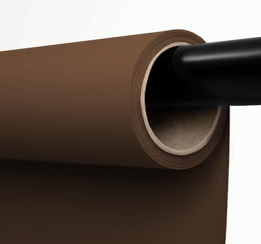 Kate Seamless Paper Backdrop Brown Seamless Backdrop Paper Rolls (106.8''x32.8' Coco Brown)