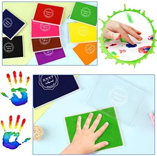 RNKP Large Brown Ink Pad for Rubber Stamps, 5 × 4 inch Ink Stamp Pads Permanent for Paper Wood Fabric (Brown)…