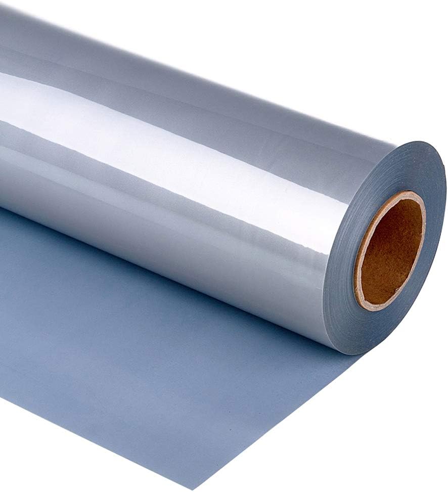 Guangyintong Heat Transfer Vinyl Silver HTV Rolls, 12" x 10ft Iron on Vinyl for T-Shirts, Matte Surface HTV for All Cutter Machine, Easy to Cut & Weed for Heat Vinyl DIY Design