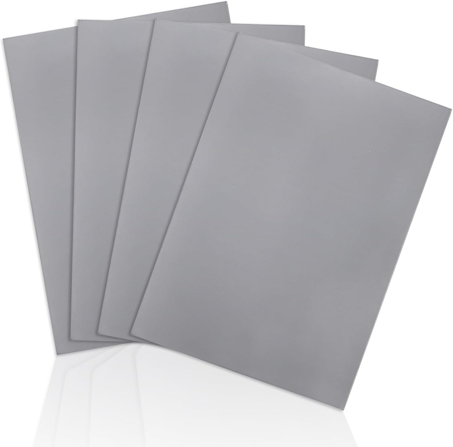 4 Pack Rubber Stamp Sheets, 2.6 mm (0.1 inch) A4 Size Light Gray Rubber Pads, Soft Rubbers Mat for Engraving Machine Cutter, Laser Rubbers Carving Blocks Material to Making Custom Stamps