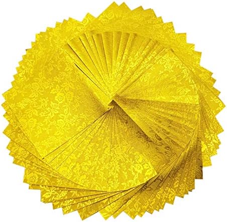 100 Origami paper sheets paper pack Gold Origami paper cranes 6x6 inches for Folding paper, Origami cranes, origami decoration, cardstock