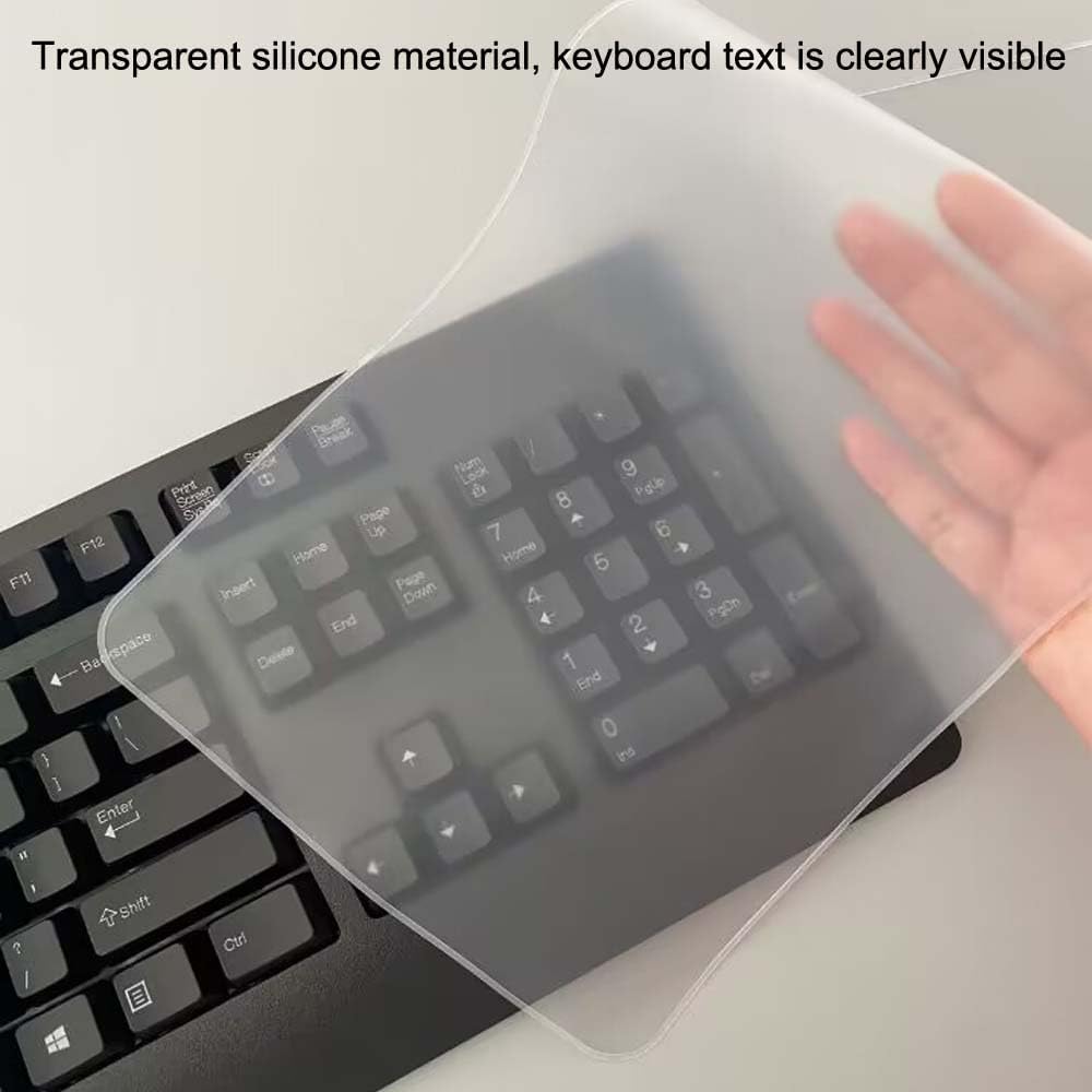 Universal Clear Desktop Computer Keyboard Protection Skin Protector Cover for PC 104/107 Keys Standard Keyboard,Ultra Thin Desktop PC Silicone Waterproof Dustproof Keyboard Cover (Type B)