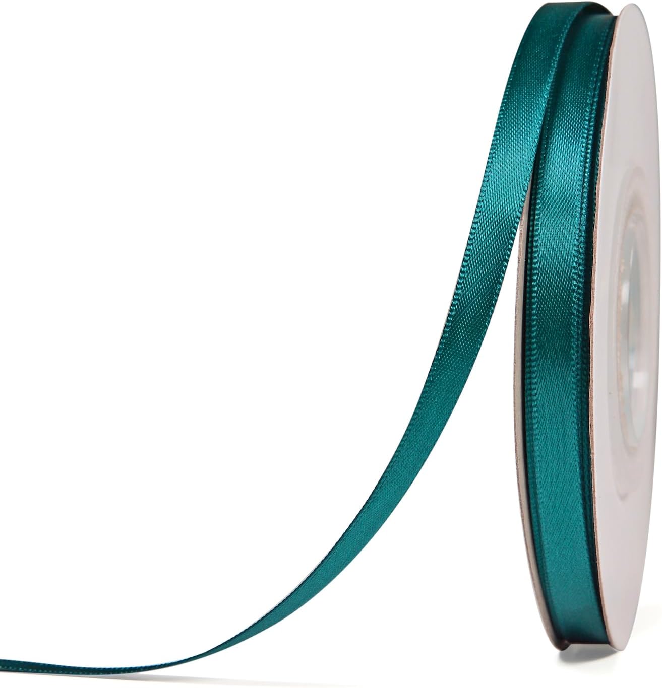 YAMA Teal Double Faced Satin Ribbon 1/4 Inch 25 Yards Teal Ribbon for Gift Wrapping Crafts Hair Bows Wedding Party Decoration