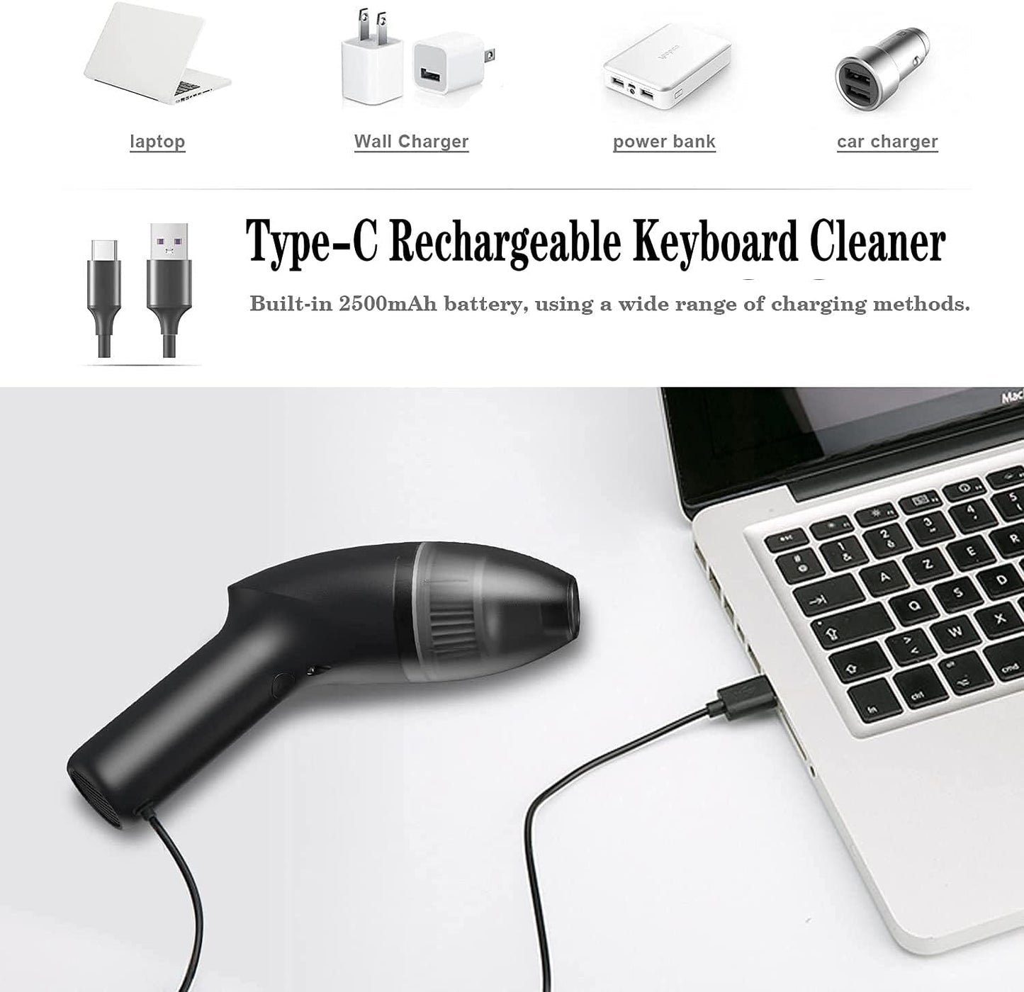 Mini Vacuum Cleaner-Rechargeable,Cordless,Desk Vacuum Cleaner for Dust,Hair,Crumbs,Car,Sewing Machine (H043)
