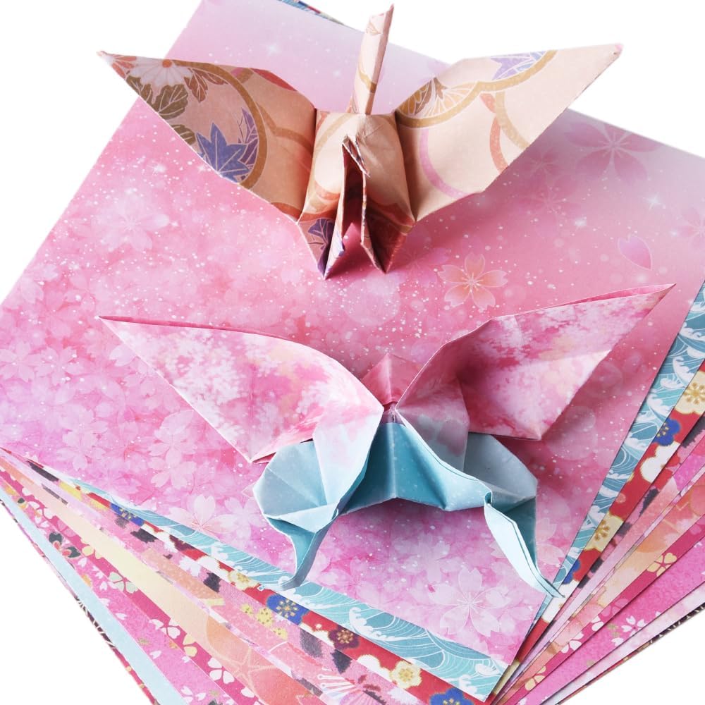 Origami Paper Kit Dobule Sided 100 Sheets 100 Colors 6 Inch Japanese Chiyo Square Easy Fold Arts Crafts DIY Handwork Origami Papers Beginner Sakuras Baroque