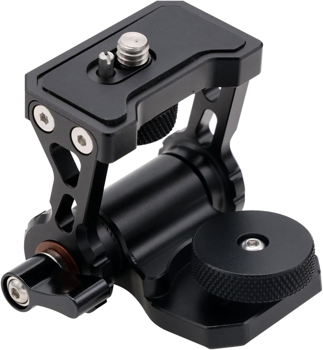 Monitor Mount Holder Bracket, 360 Tilt Swivel Rotation for Atomos SmallHD Camera Video Monitor, Teradek Wireless Transmission Motor Microphone, 3/8" 1/4" Black