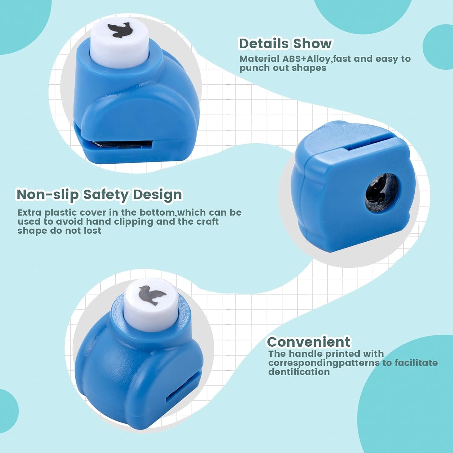 LOVEINUSA 10 PCS Land Animal Shaped Craft Hole Punch Set for DIY Crafting, Scrapbooking, Tissue Paper for Gift Bags, Wrapping Paper and Festival Wrapping Crafts, Birthday Confetti Maker Projects