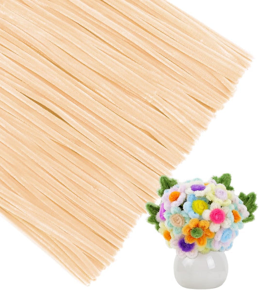 IOOLEEM Pipe Cleaners, 200pcs Pastel Skin Color, Flower Making Arts and Craft Supplies, Ideas for Art Project Activity.