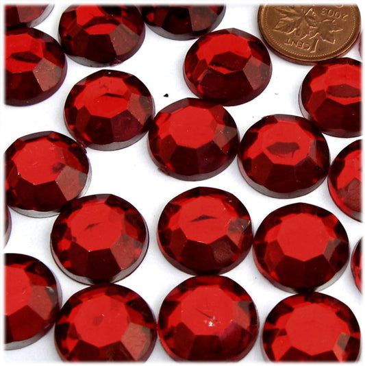 The Crafts Outlet 72pc Rhinestones Round 20mm - Flatback Devil Red Wine