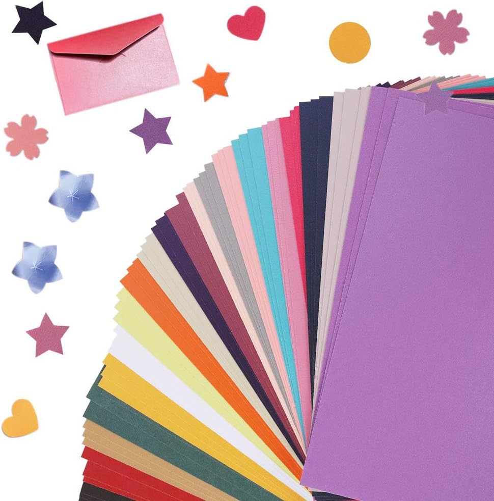 UCEC Cardstock Paper, 8.5'' x 11'', 60 Sheets 20 Colors, Shimmer Cardstock Paper, Double-Sided Rainbow Bright Card stock Paper for DIY Art, Crafts, Scrapbook, Card Making, School Supplies, 250 GSM