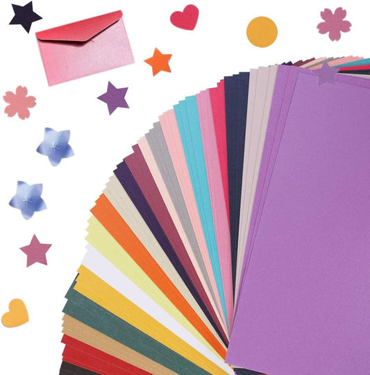 UCEC Cardstock Paper, 8.5'' x 11'', 60 Sheets 20 Colors, Shimmer Cardstock Paper, Double-Sided Rainbow Bright Card stock Paper for DIY Art, Crafts, Scrapbook, Card Making, School Supplies, 250 GSM
