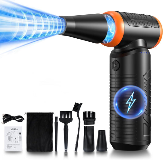 Compressed Air Duster, 300,000RPM Powerful Electric Air Duster, No Canned Air Duster-Replace Compressed Air, 3 Gear Adjustable High-Speed Air Blower for Office, Home,Car, Computer, Keyboard