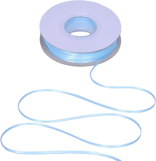 YAMA Light Blue Double Faced Satin Ribbon 1/8 Inch 100 Yards Ribbon for Gift Wrapping Crafts Hair Bows Wedding Party Decoration