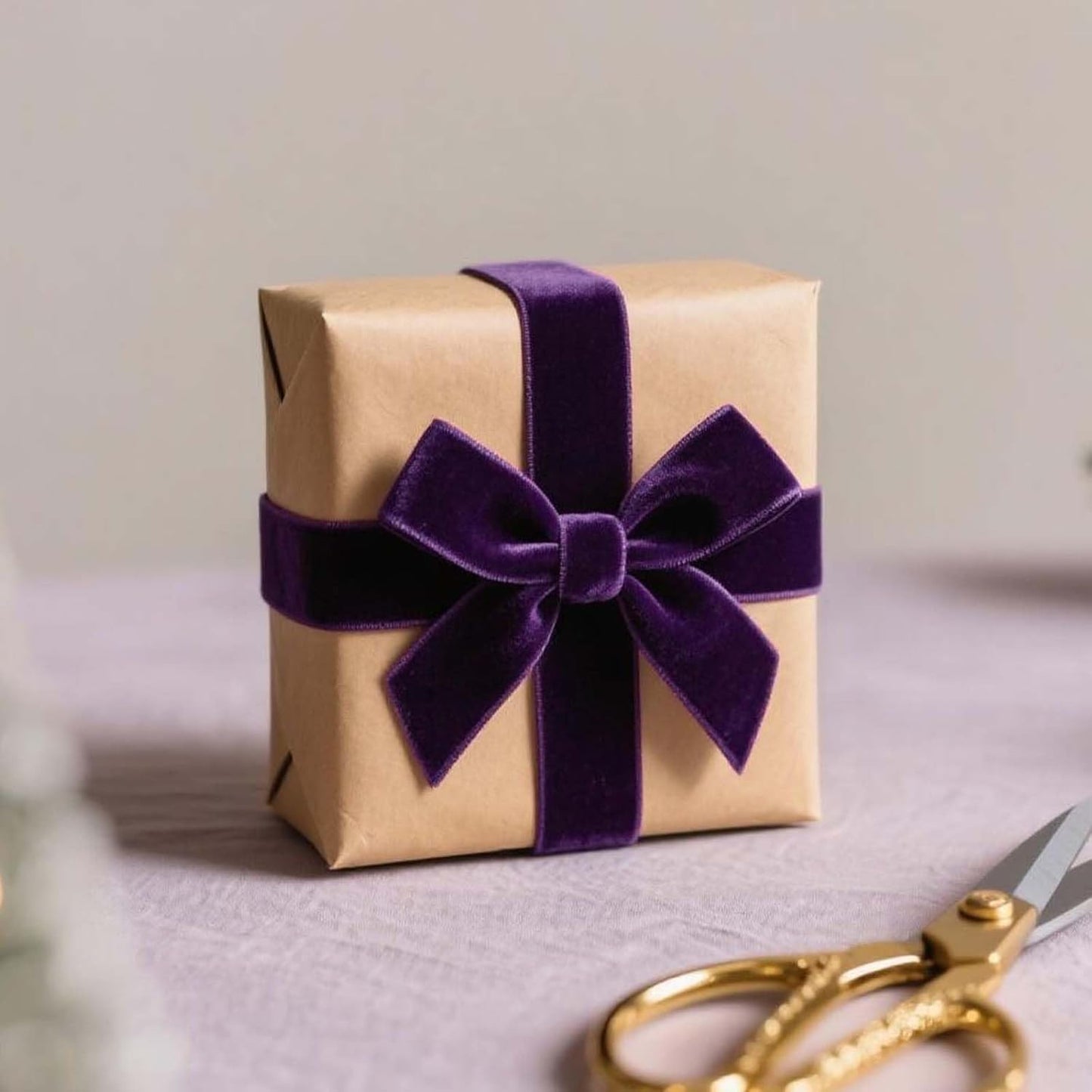 LaRibbons Thin Velvet Ribbon 1 Inch x 25 Yards, Purple Velvet Ribbon for Christmas Tree, Gift Wrapping, Wreath Bow, Outdoor Decoration