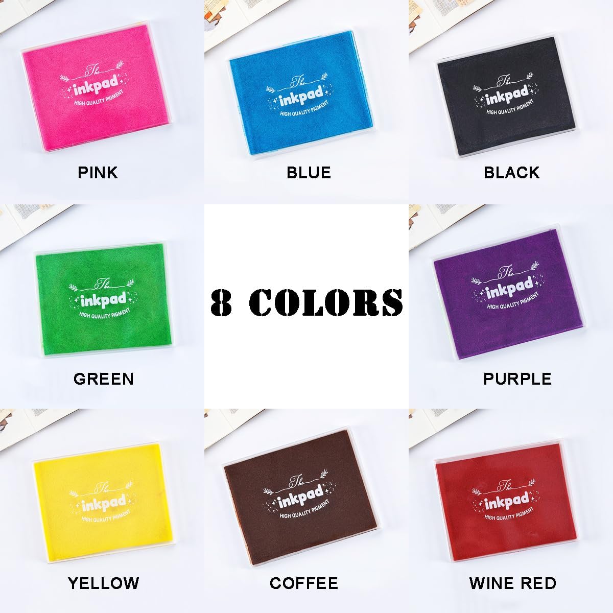 GTLZLZ Large Ink Pad for Rubber Stamps, 5" x 4" Washable Craft Stamp Pad for Kids, Fingerprint Ink Pad for Paper, Scrapbooking, Wood Fabric (Purple)